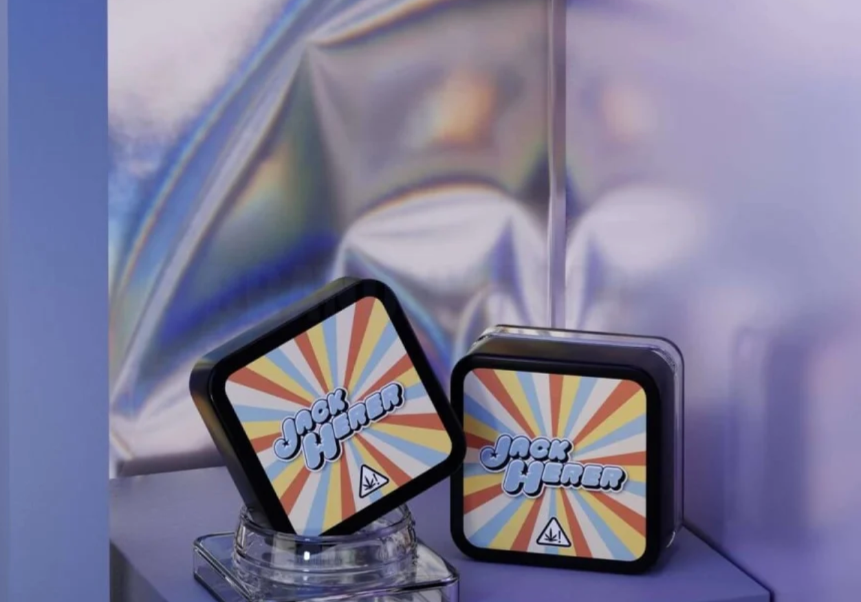 weed jars and labels